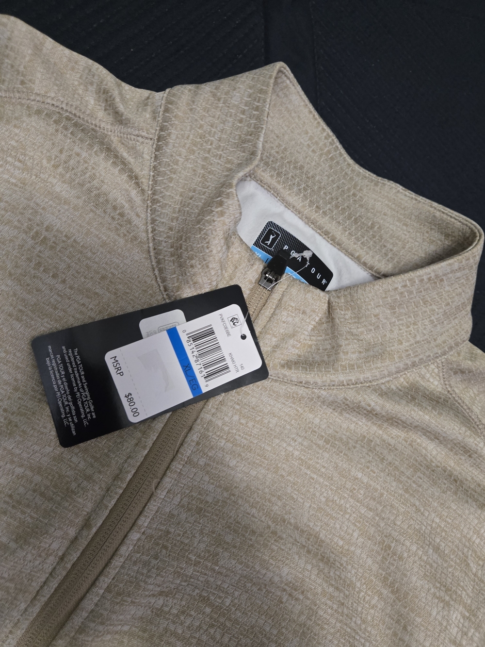 PGA TOUR Men’s Beige Quarter-Zip Jacket NWT